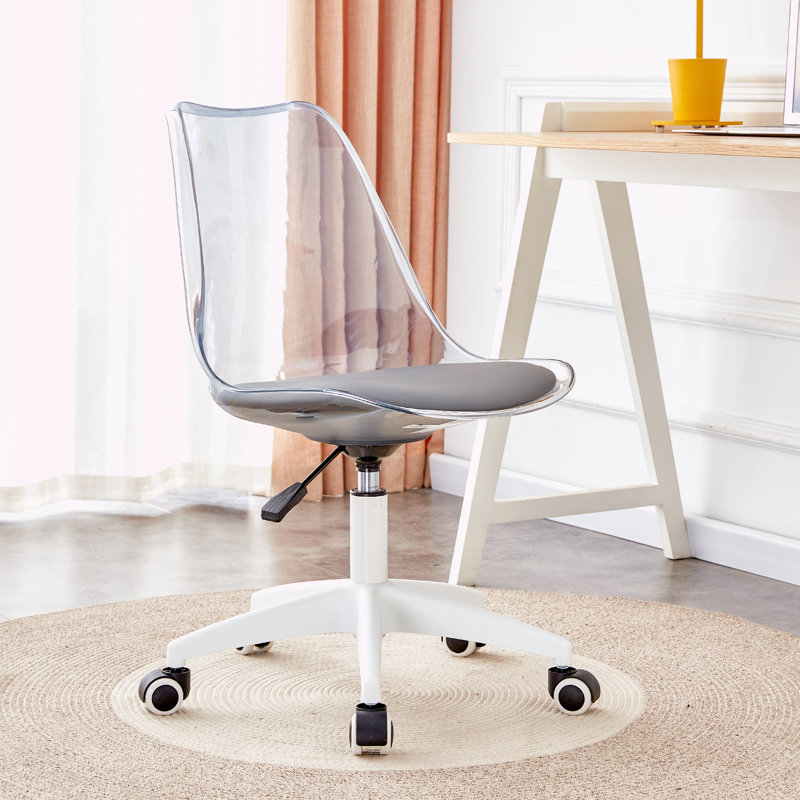 Chaise de bureau Branden-Lee, Gris fumée / blanc