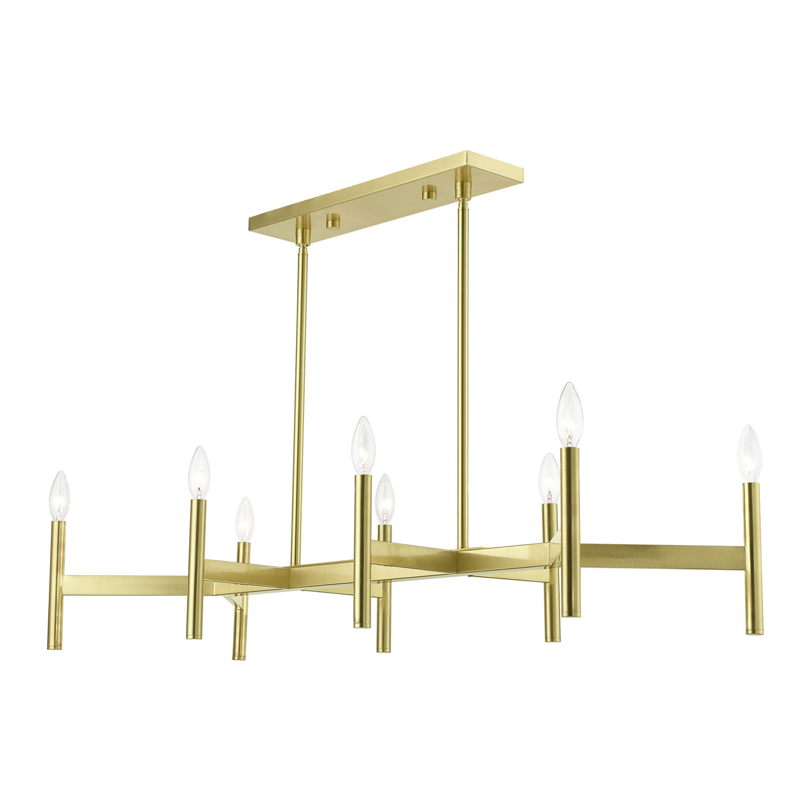 Martella 8 - Light Metal Dimmable Kitchen Island Chandelier, Satin Brass