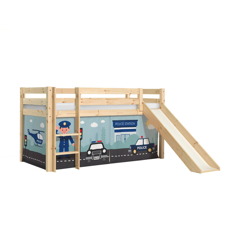 Pino European Single (90 x 200cm) Mid Sleeper Loft Bed Bed by Vipack, Oak