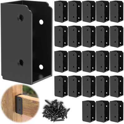 24 pièces de connecteurs de garde-corps en acier inoxydable de 2 po x 4 po, supports de 2 x 4 pour rampes d'escalier