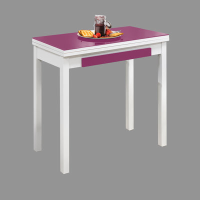 Praneeth Glass Top Four Leg Rectangular Side Table