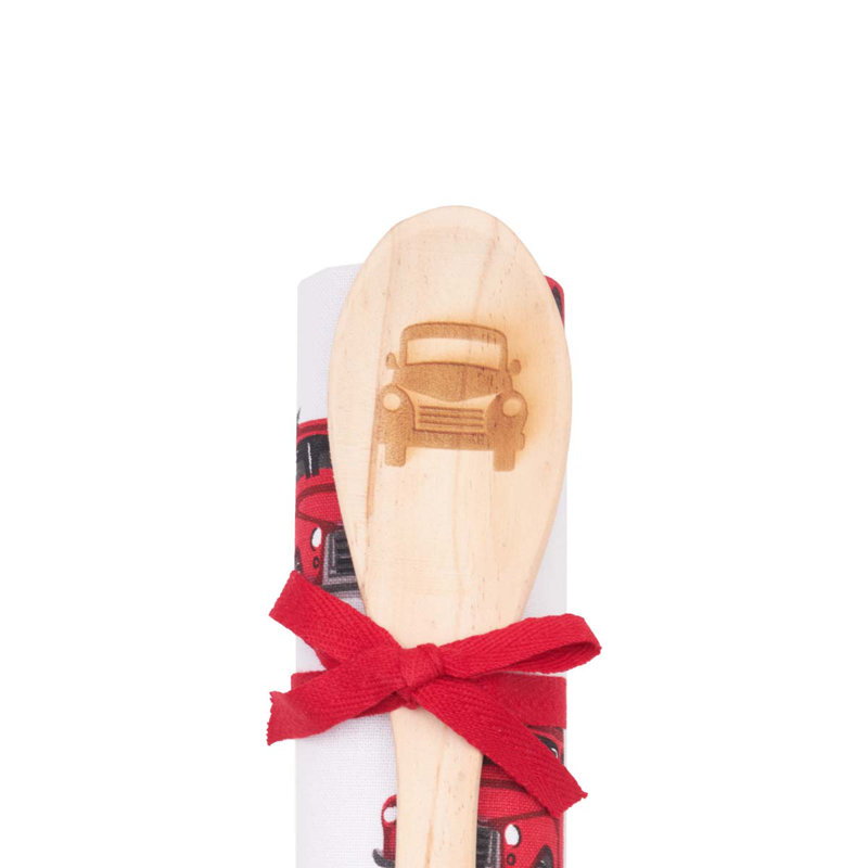 Red Christmas Truck Towel & Spoon Gift Bundle Set of 2
