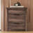 Vintage Nightstand With Spacious Storage And Dark Walnut Finish