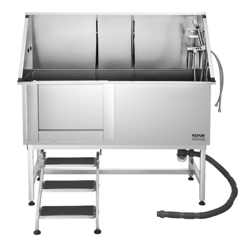 149.1cm H x 149.9cm W x 70.0cm D Stainless Steel Dog Grooming Tub