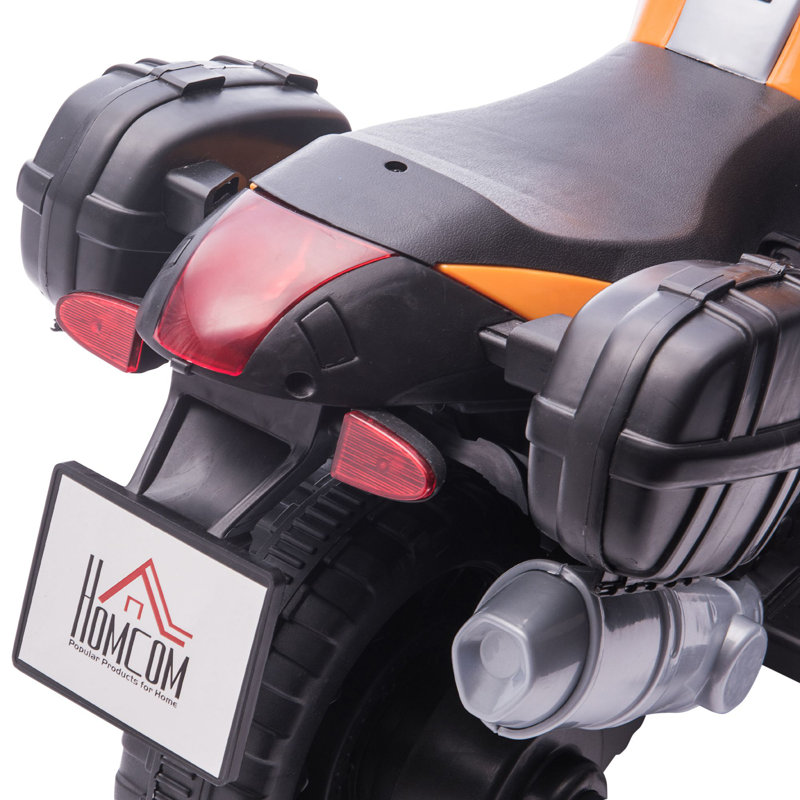 6-Volt Orange Electric Kids Motorcycle with Training Wheels