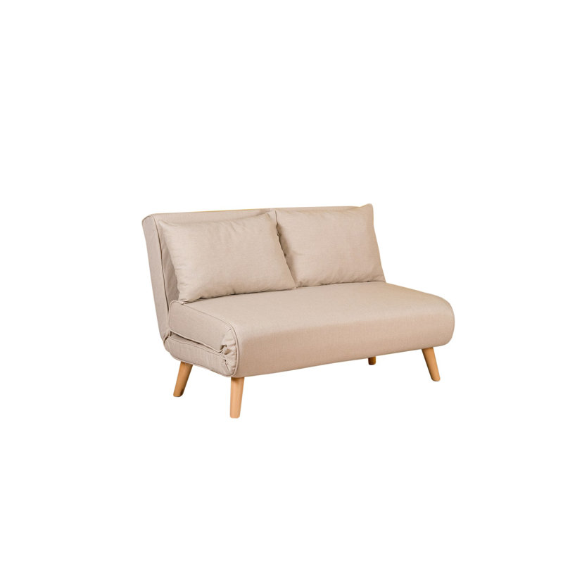 Allinson 120cm Upholstered Convertible Sofa, Cream