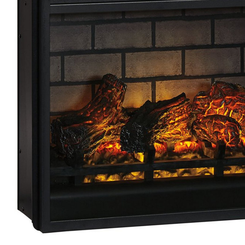 Westhampton Black Electric Fireplace Insert, 24.13" H x 31.25" W x 8.75" D