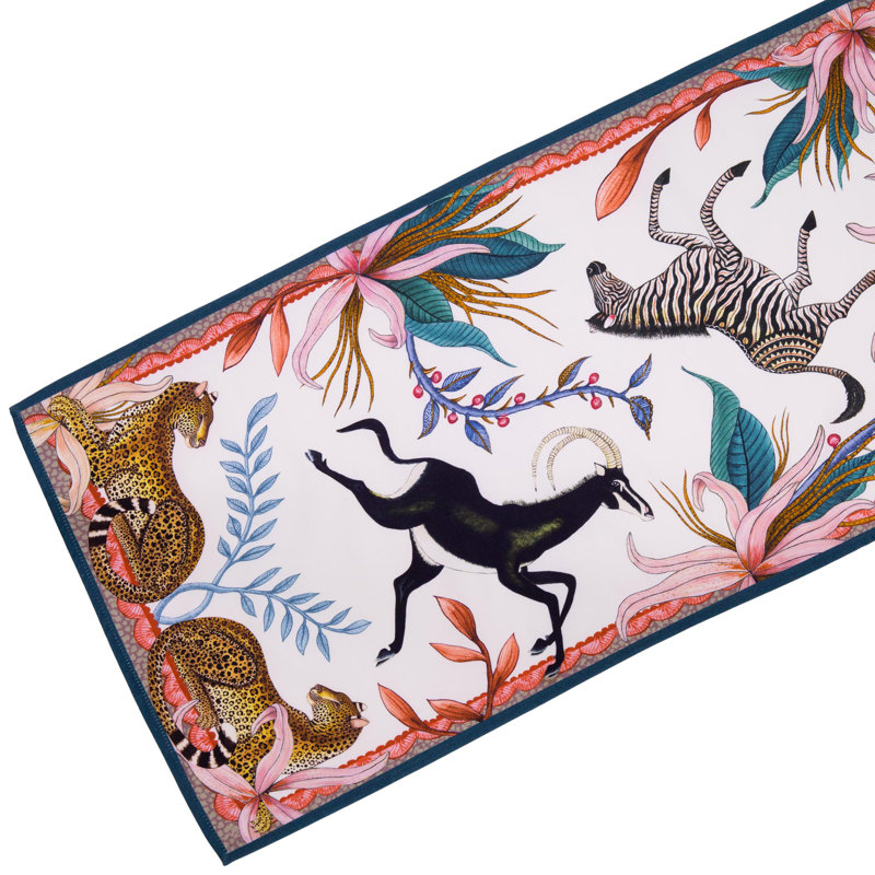 Ardmore 'Sable' Rose Cotton Table Runner, 138" x 16"