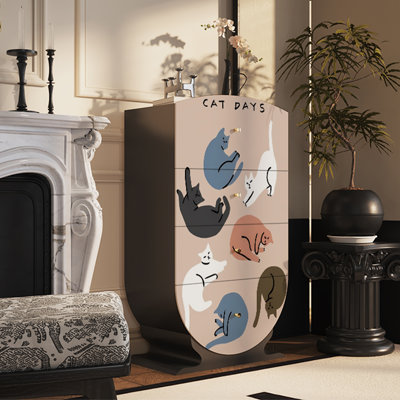 Modern four-drawer wooden personality accent chest