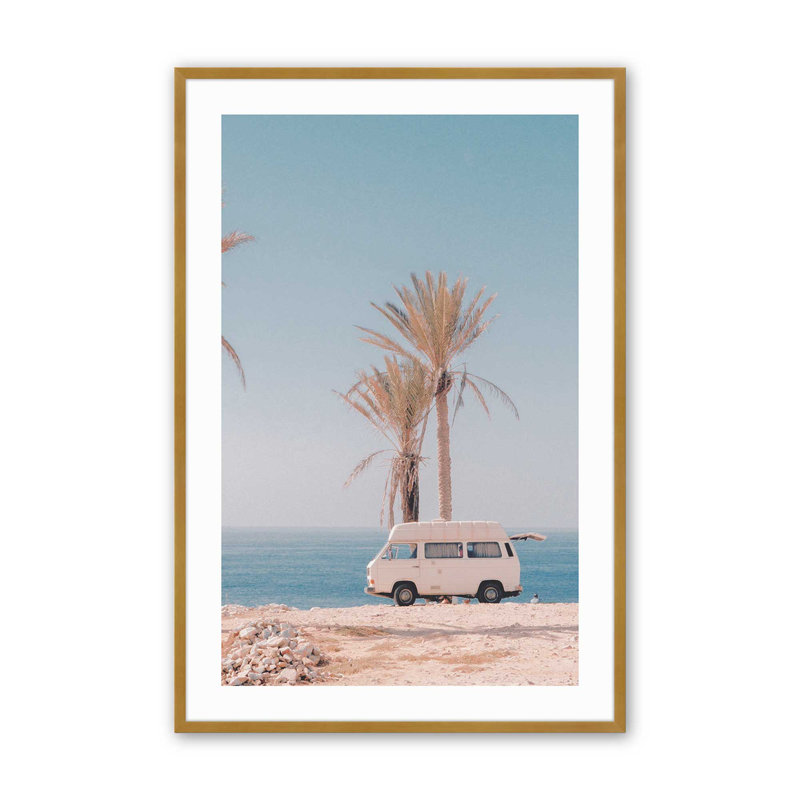 Timeless Tropical Escape, impression sur rouleau, Cadre doré poli, H 17,25 po x l 13,25 po x P 1,25 po