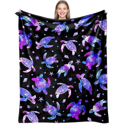 Sea Turtle Blanket Gifts for Turtles Lovers Soft Flannel Turtle Throw Blanket Birthday Stuff Gifts Decor for Adults 50"X40"