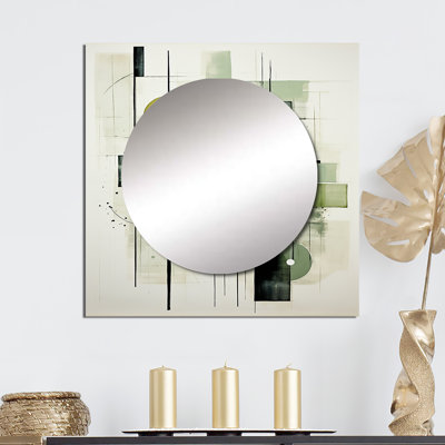 Grand miroir carré Catela - Olive Orbits Abstract Shapes
