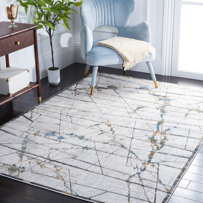Wayde Beige/Gray Area Rug, Rectangle 8' x 10'