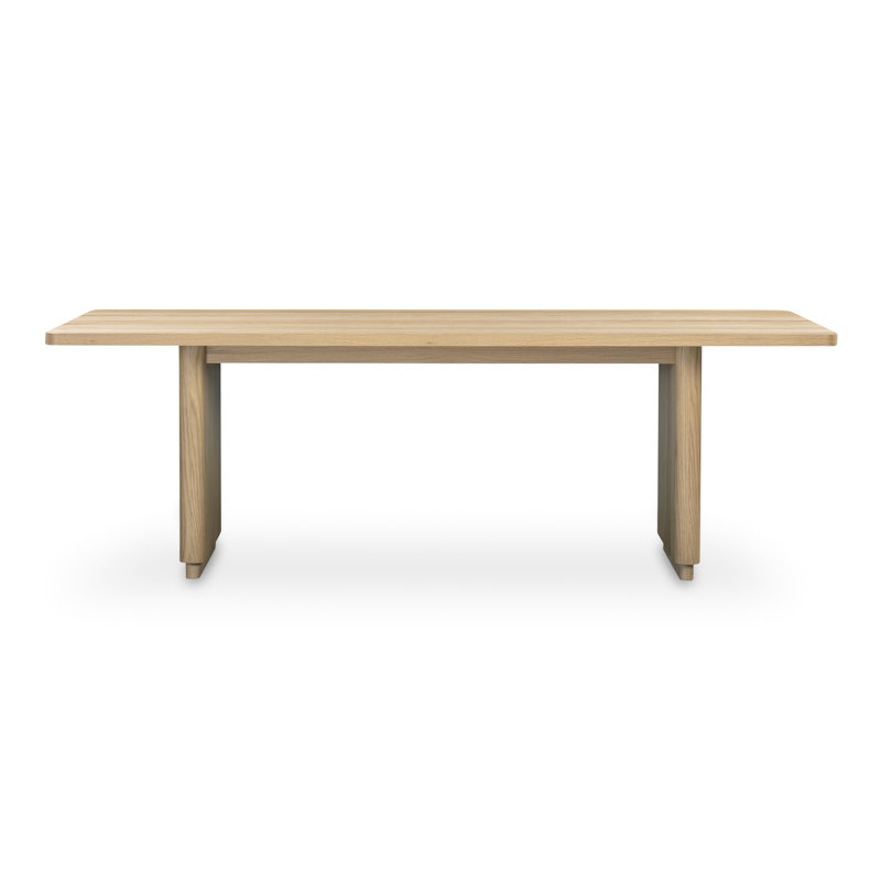 Round Off 88'' Solid Wood Dining Table, Oak