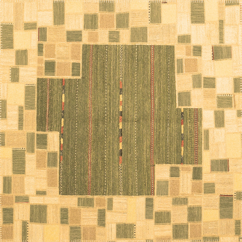 Washable Patchwork Indoor Rug, Square 3'