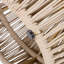 Table d'appoint en bois d'acacia avec base en corde beige - Décoration bord de mer en teck clair pour patio, jardin, balcon et intérieur