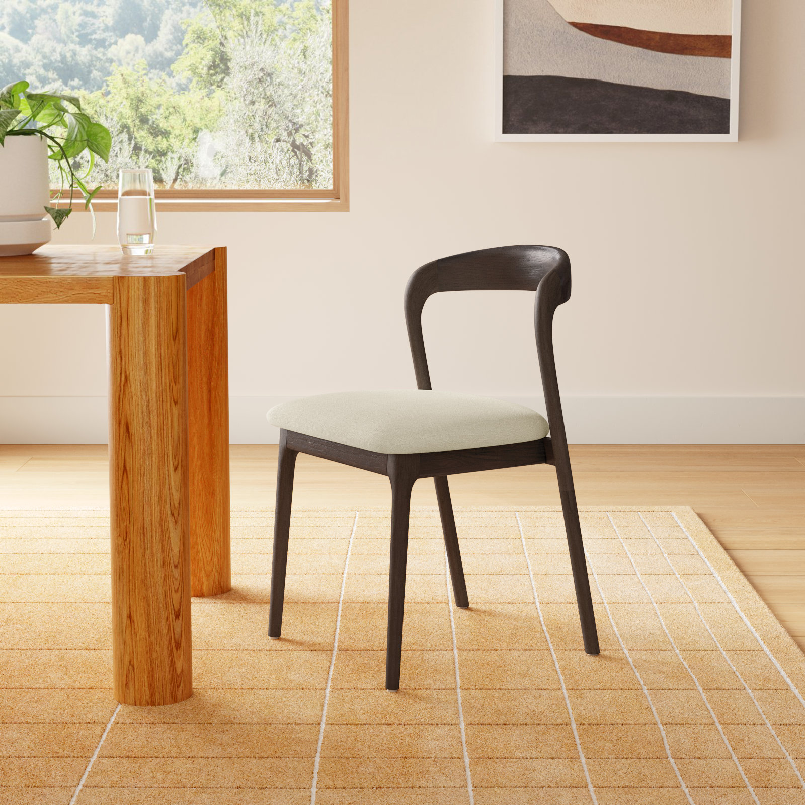 Celestia Dining Chair, Dark Walnut