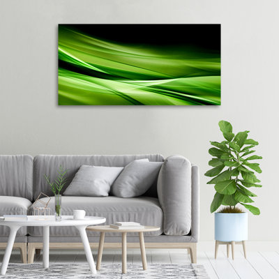 Green Waves Background - Wrapped Canvas Print