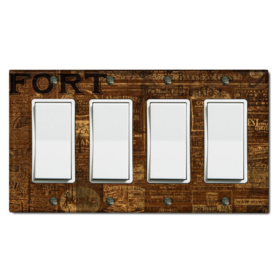 Nature Themed 4 - Gang Rocker Standard Wall Plate