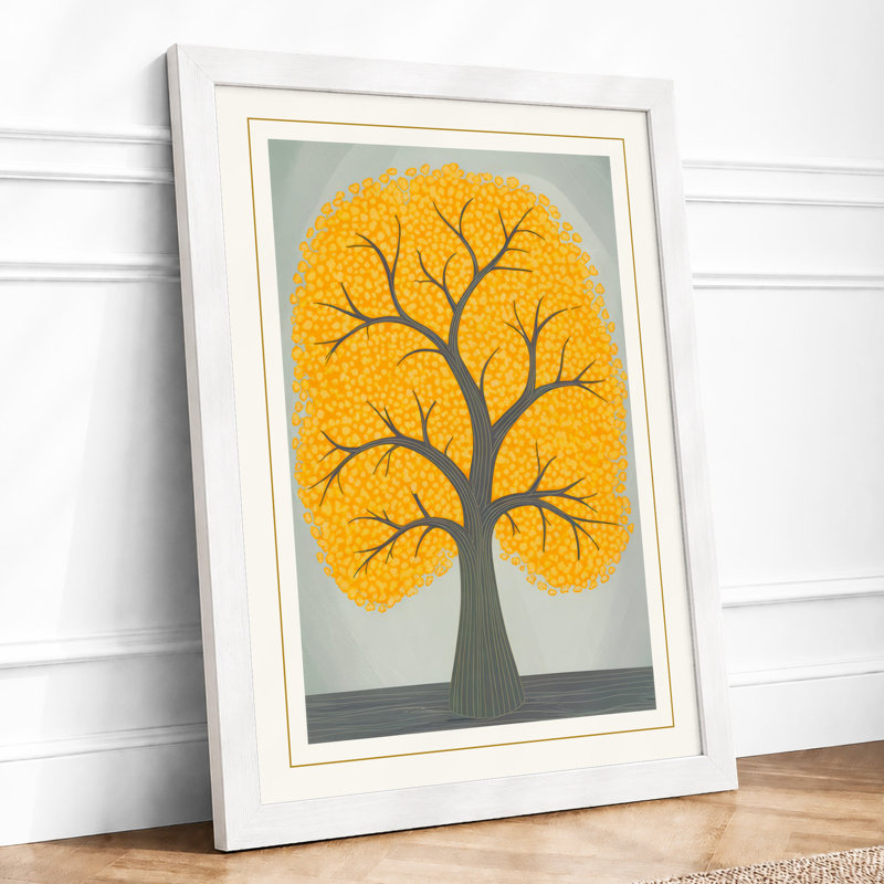Golden Tree Minimalist - Print, A1 - 84.1 x 59.4 cm, White