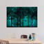 Silhouette de forêt turquoise sur toile-1883253155