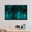 Silhouette de forêt turquoise sur toile-1883253167