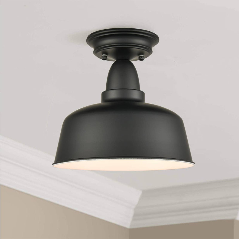 Plafonnier semi-encastré noir mat Farmhouse