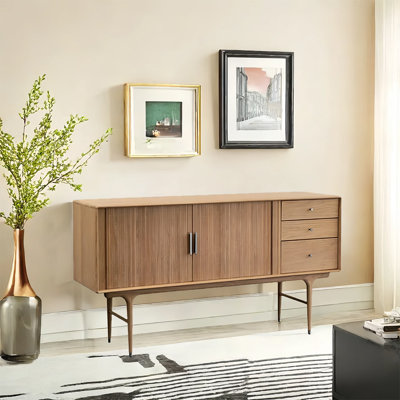 Industrial Minimalist Solid Wood Sideboard