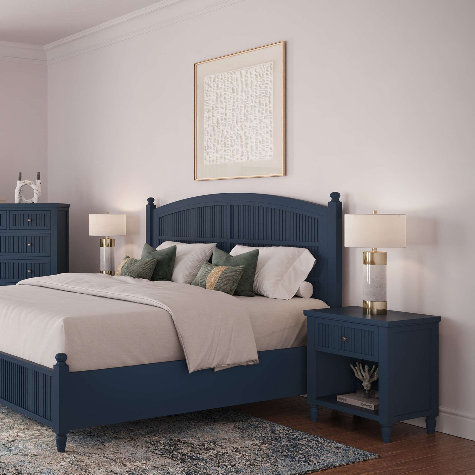 Pearce Acacia Nightstand, Navy