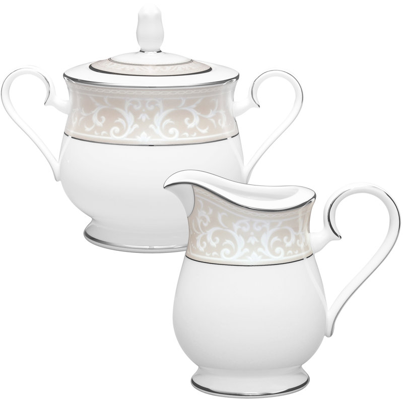 Ensemble sucrier et crémier Noritake Montvale Platinum