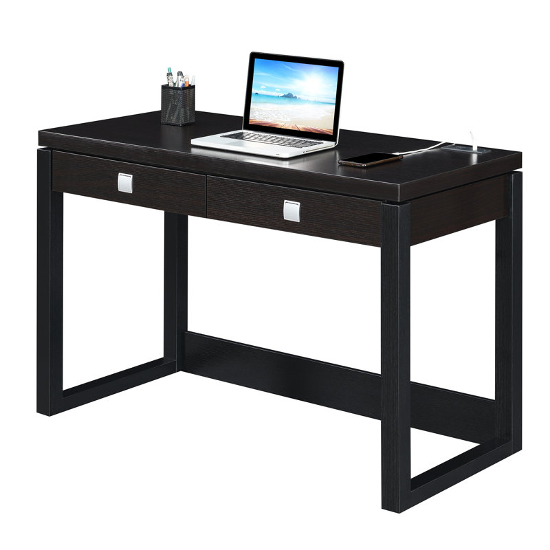 Sarhan Writing Desk with Power Outlet, Espresso