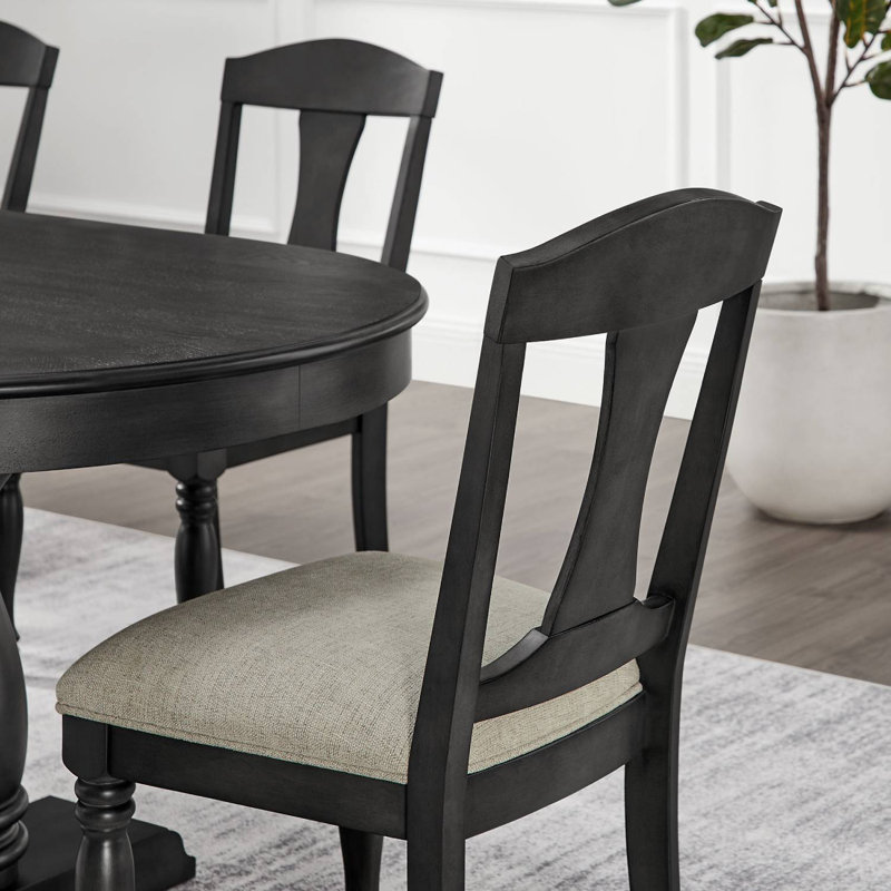 Solid Wood Side Chair (Set Of 2), Black
