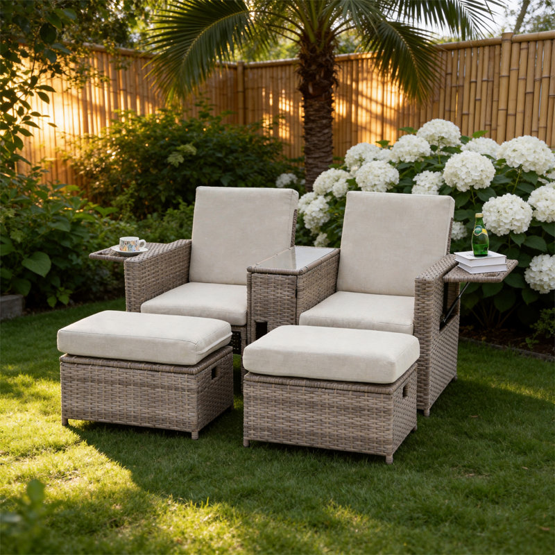 71cm Long Chaise Lounge Set