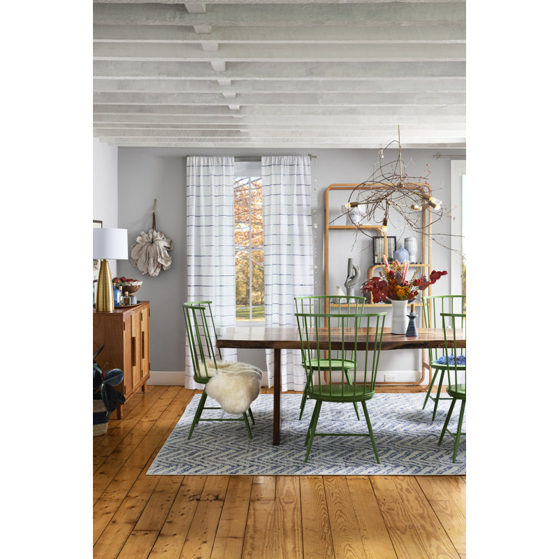Chaise d'appoint en métal à dossier à lattes Kennamer, Pré vert