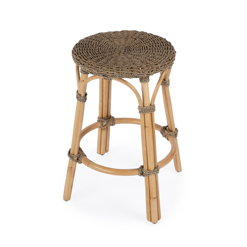 Tabouret de comptoir en rotin 24 po Alastair - Brun kaki, Kaki
