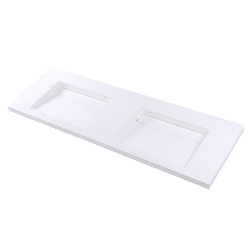 Libera 56'' L Bathroom Sink, 0 Hole, Matte White