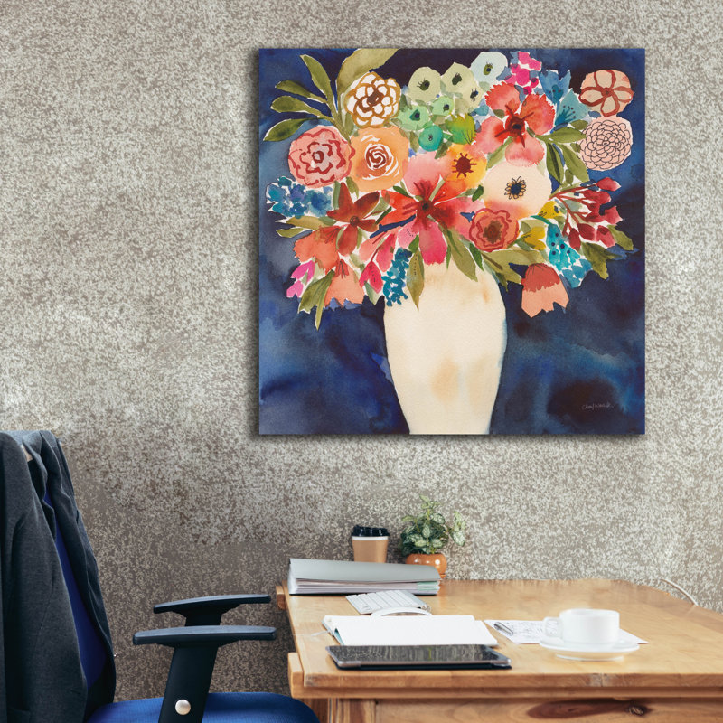  «Floral Beauty 2» par Cheryl Warrick, art mural sur toile, 37 po x 37 po, H 37 po x l 37 po