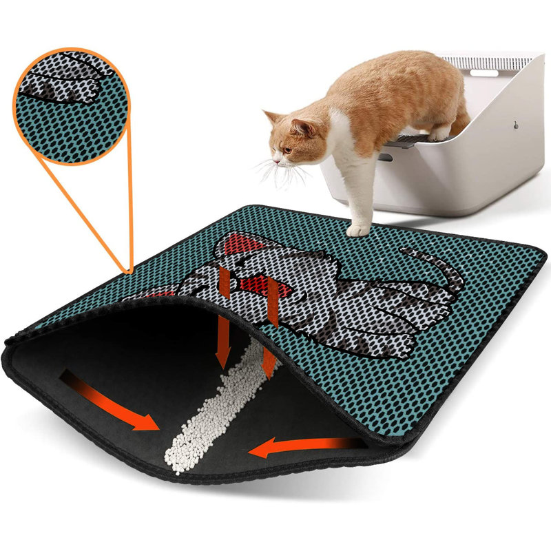 Premium Cat Litter Mat, 18 x 24 inches | 50% PVC / 50% Polyester, Machine Washable & Vacuum Friendly | Durable, Easy-Clean Design for Pet Owners | Protect Your Floors from Litter Messes