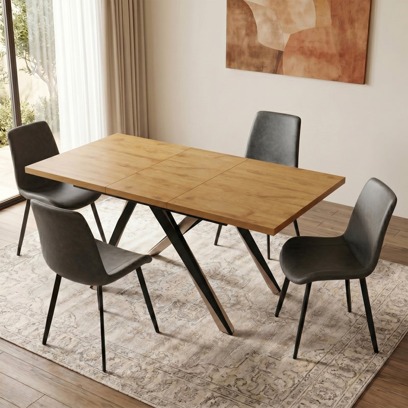 Ensemble de table et chaises de salle à manger Kettner Modern Kitchen, table extensible de 48 à 63 pouces avec chaises de salle à manger rembourrées
