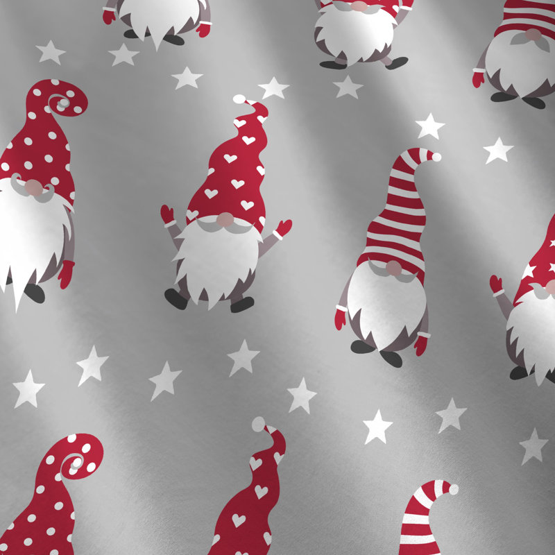 Gnome For Christmas Cotton Duvet Set, Single - 1 Standard Pillowcase, Silver