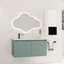 Meuble-lavabo moderne 36 po avec armoire latérale / blanc, contemporain, tablette de contreplaqué, finition
