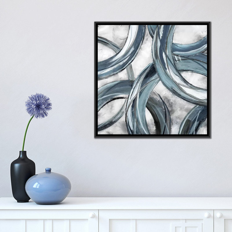 « ring around », impression sur toile, H 18 po x l 18 po x P 1,5 po, Toile avec cadre noir, Pas de tapis