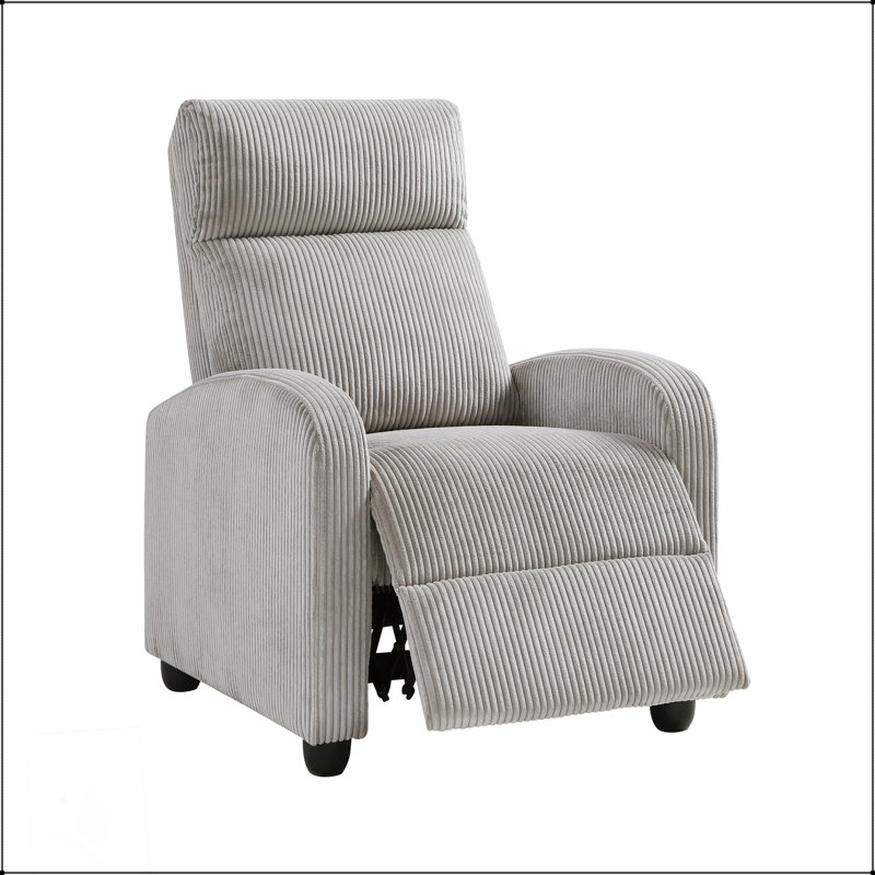 Fauteuil inclinable moderne avec dossier en velours côtelé gris clair pour plus de confort et de style dans les salons