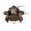 Chaise en cuir massif de style américain sculptée en bois massif