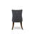 Dallas Parson Chairs - Button Tufted Nailhead Platinum Gray Polyester Fabric Padded Dining Chairs, Set of 2, Antique Walnut-2063801563