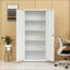 Armoires avec tablettes réglables Portes verrouillables | Acier blanc cassé | Maison / Bureau-292742298