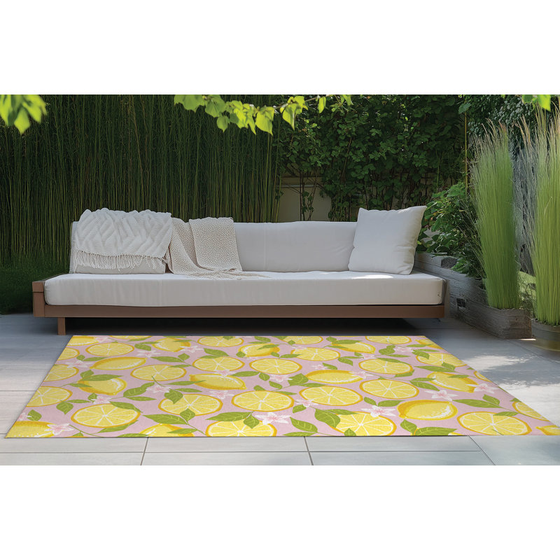 Tapis d'extérieur Lemons, Rectangle 4pi x 6 pi
