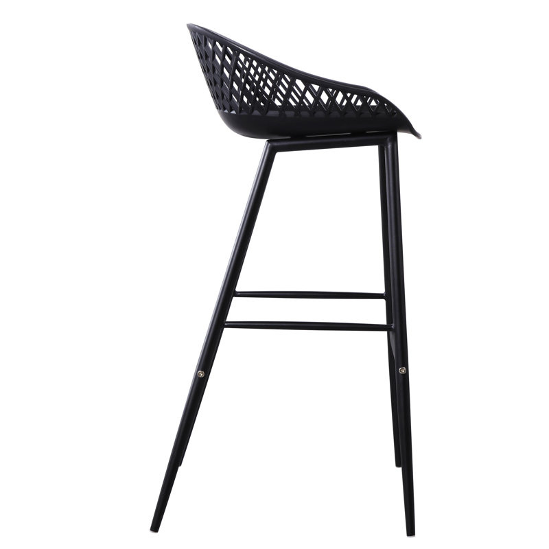 Newark Patio Bar Stool, Black, 25.5"