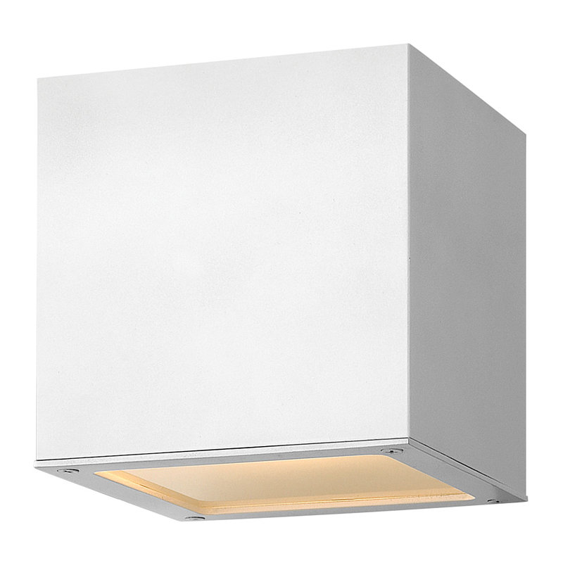 Kube 2-Light LED Outdoor Flush Mount, Satin White 