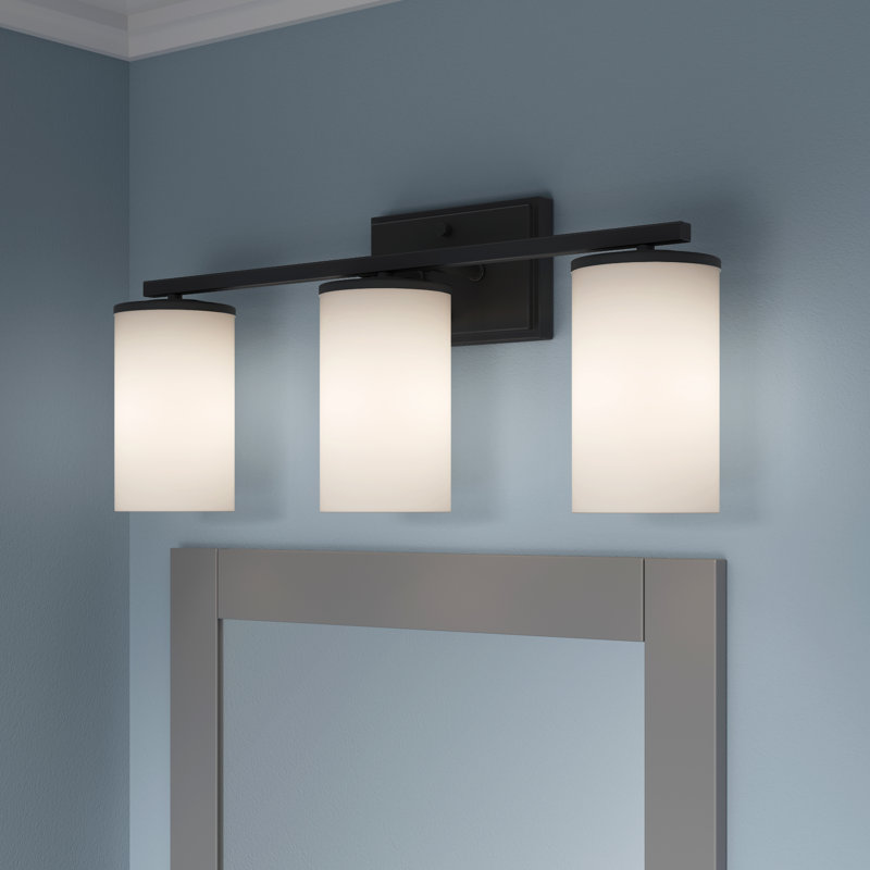 Meuble-lavabo 3 lumières 22 po Verlana - Noir mat, 22 po de largeur, Noir mat, Trois lumières